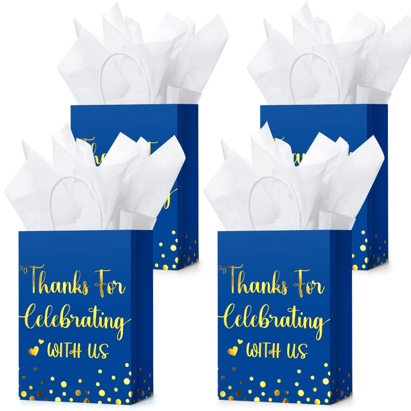 TaoBary 24 Pcs Wedding Gift Bag Bulk Wedding Welcome Bags Thanks You Bridal Shower Gift for Weddings Guests Hotel Welcome Party Favors with Tissue PaperRoyal Blue
